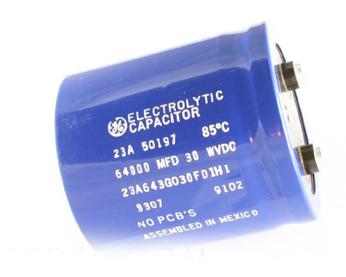 Picture of 23A643G030FD1H1 GE 64,000uF 30V Aluminum Electrolytic Large Can Computer Grade capacitor