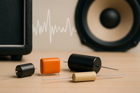 Picture of audio capacitors.